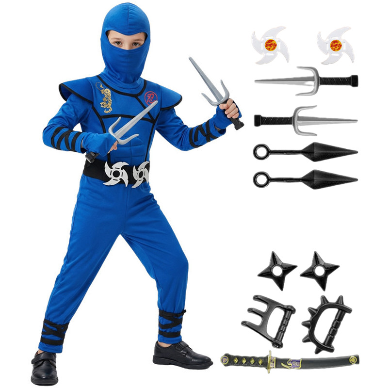 Black and Blue Ninja Costume f – Black Face Mask Pack recenzja i cena
