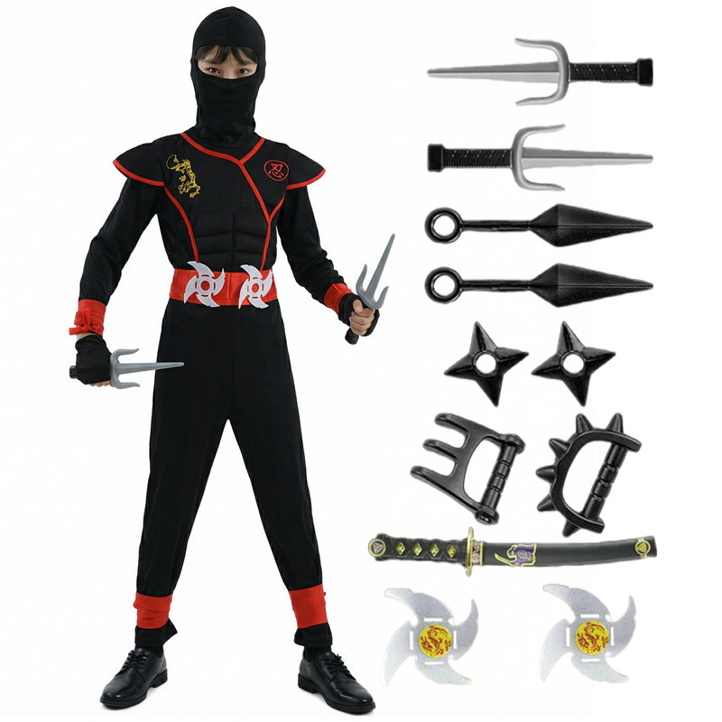 Black and Blue Ninja Costume f – Black Face Mask Pack recenzja i cena