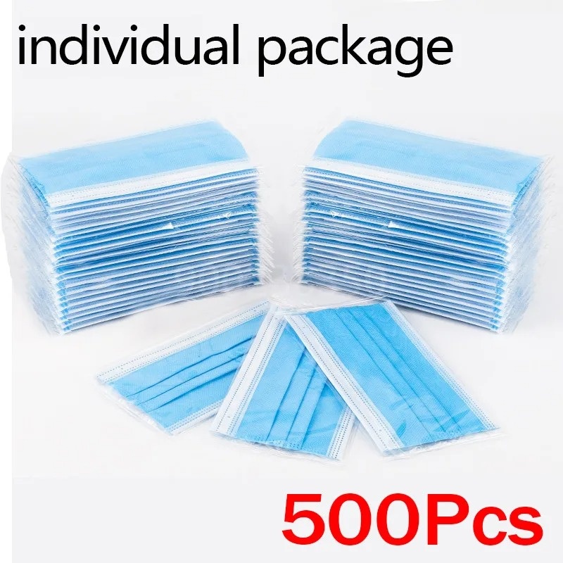 50-500pcs Disposable Adults in – Disposable Mask Blue recenzja i cena