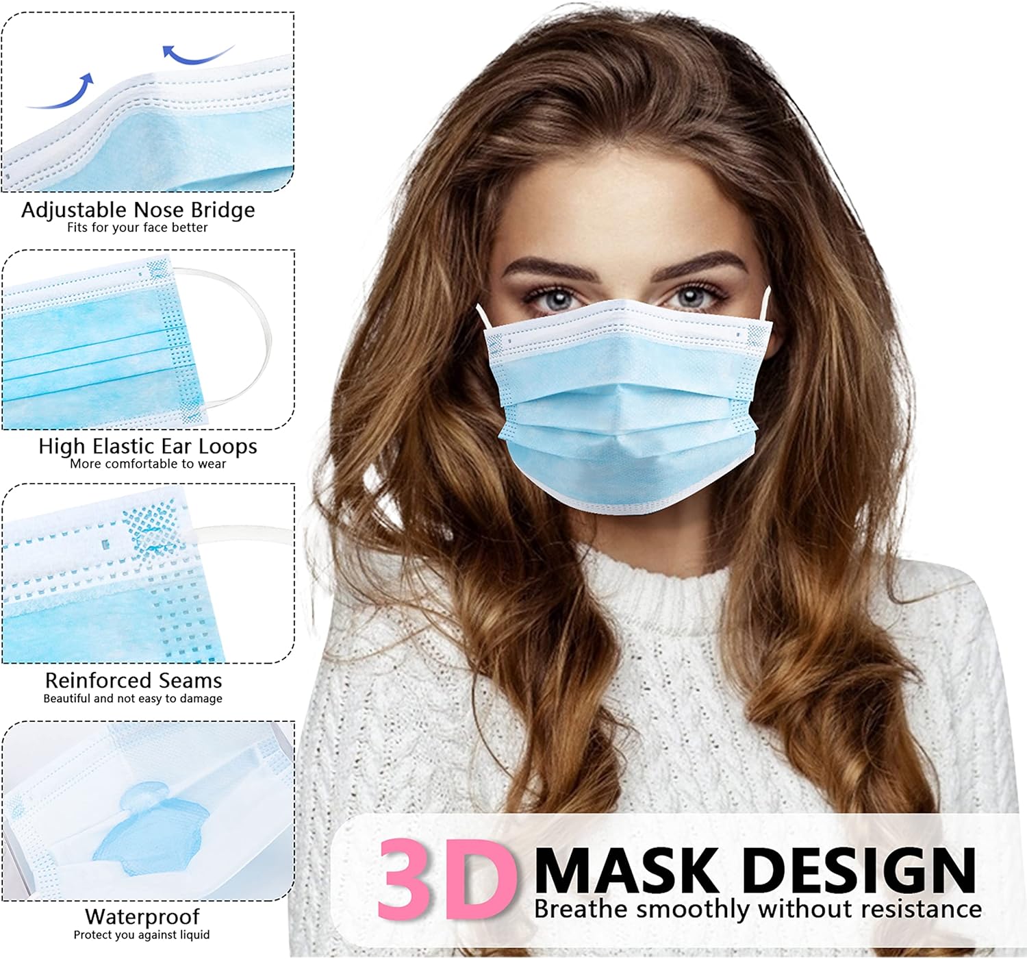100pcs blue disposable protect – Disposable Mask Blue recenzja i cena