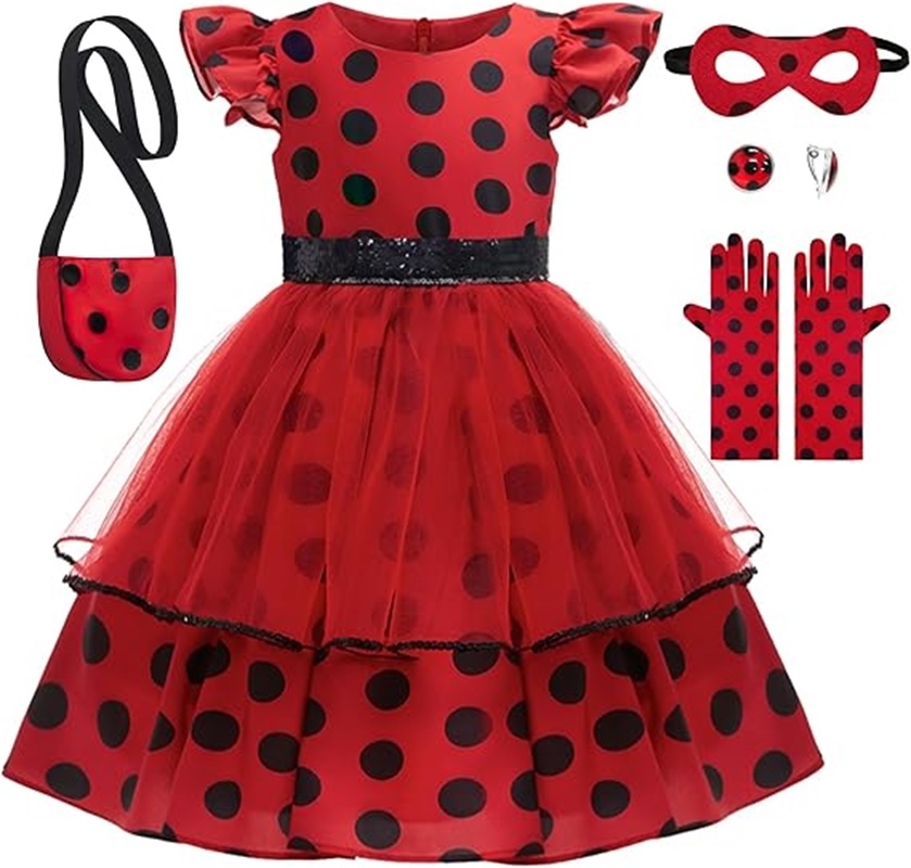 Girls Cosplay Costume Polka Do – Kids Face Mask recenzja i cena