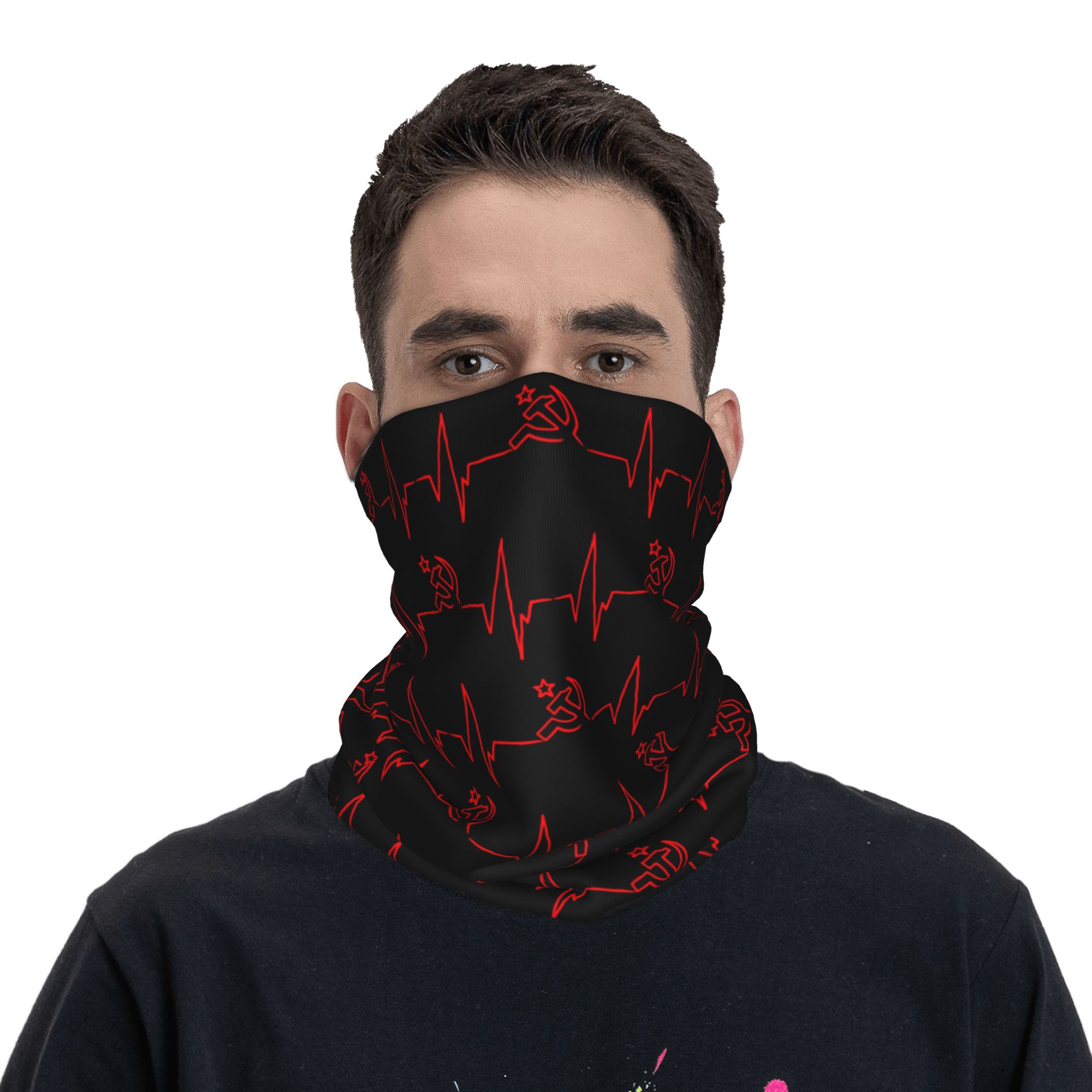 Custom Heartbeat Russian Flag  – Neck Gaiter Face Cover recenzja i cena