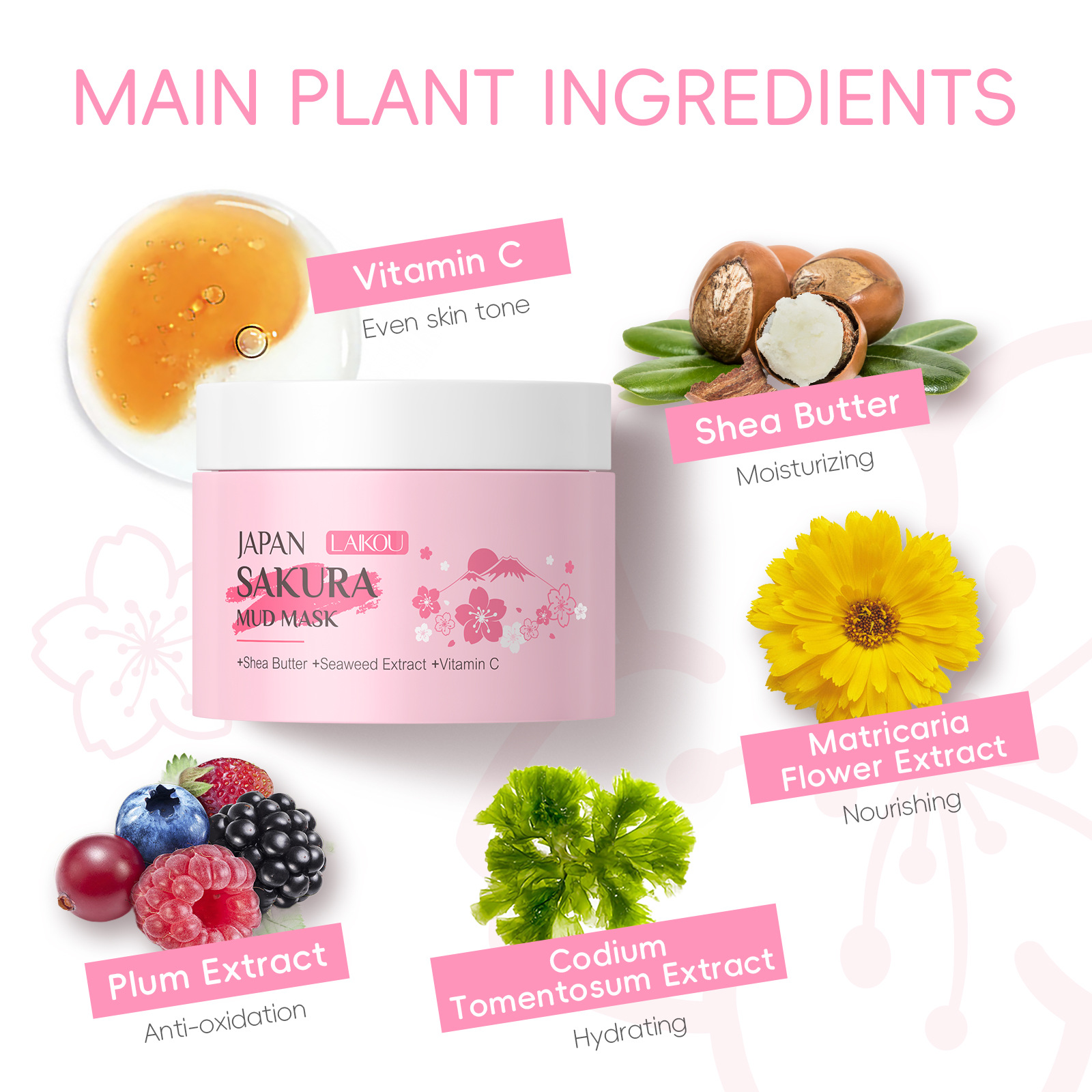 LAIKOU Sakura Clay Mask 25g 90 – Dust Mask Construction recenzja i cena