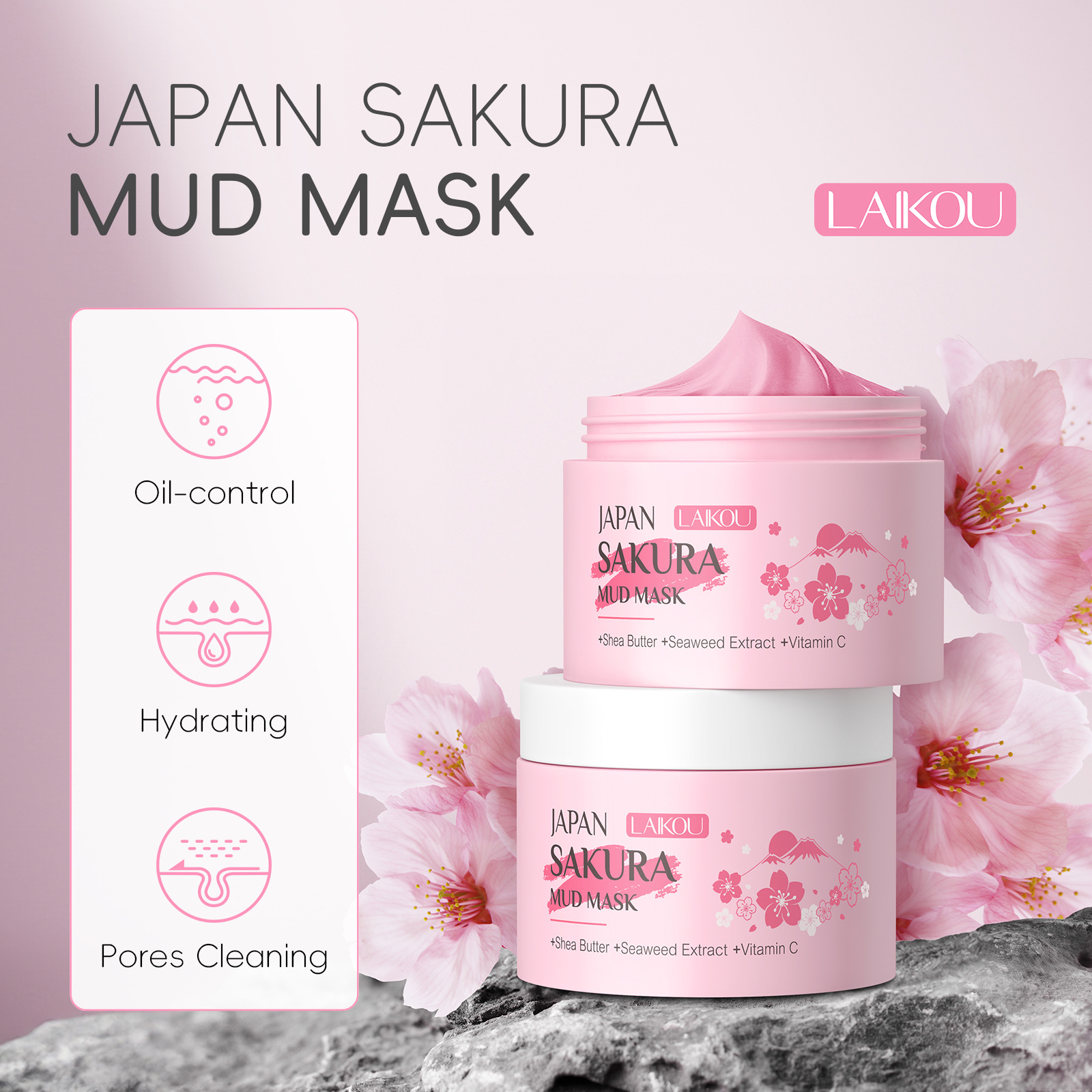 LAIKOU Sakura Clay Mask 25g 90 – Dust Mask Construction recenzja i cena