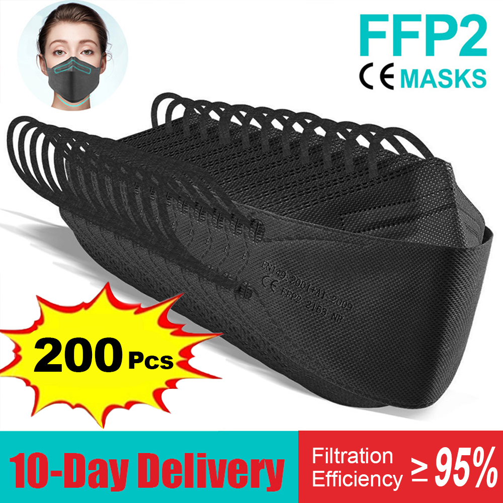 10-200pcs fpp2 fish mask kn95  – Disposable Surgical Mask recenzja i cena