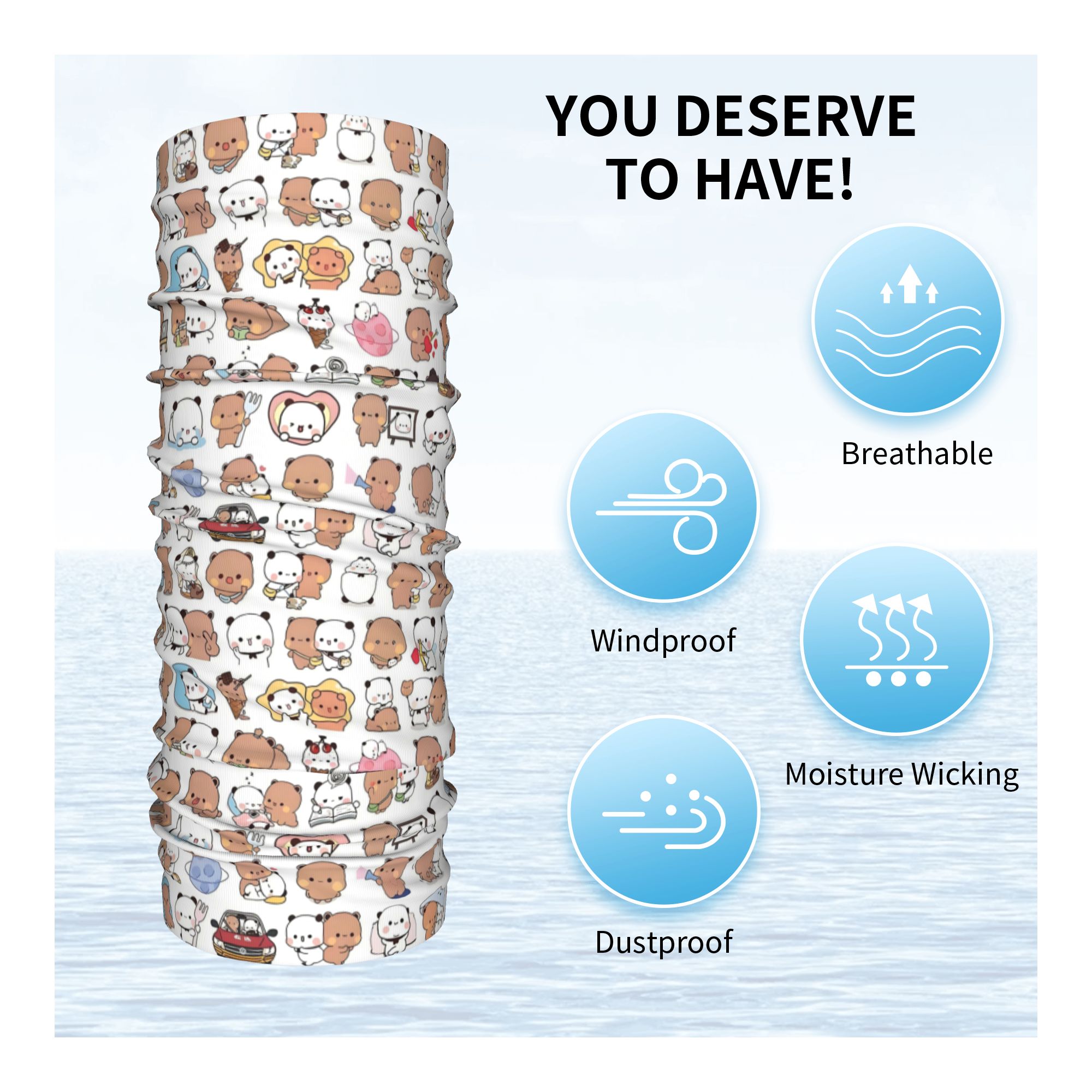 Custom Bear Cartoon Peach And  – Neck Gaiter Face Cover recenzja i cena
