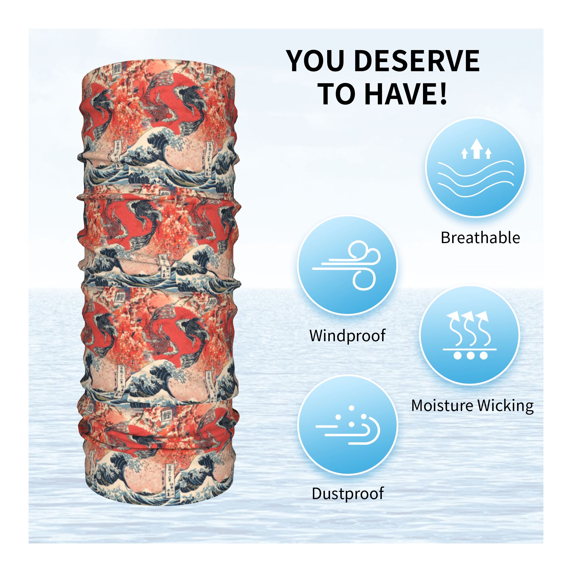 Koi Fish and Great Wave off Ka – Sports Mask Breathable recenzja i cena
