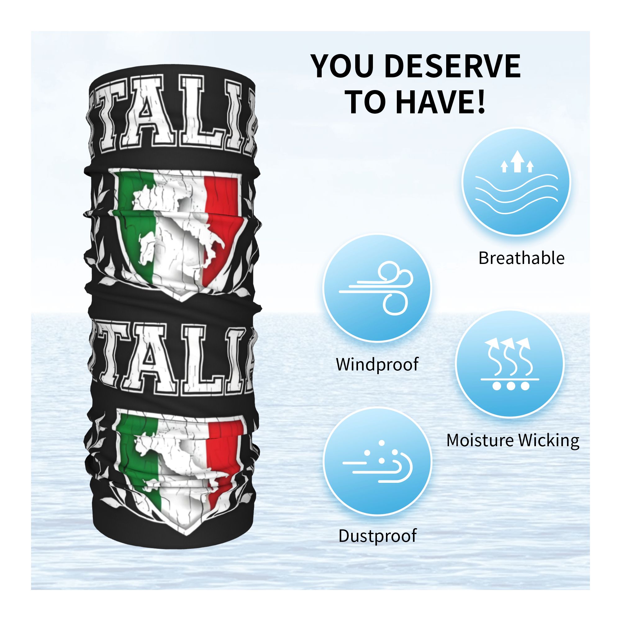 Custom Italy Flag Bandana Neck – Neck Gaiter Face Cover recenzja i cena