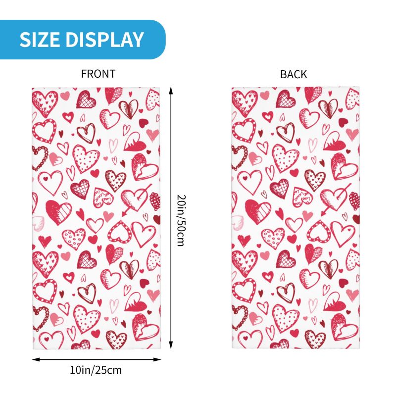 Pink Red Love Hearts Bandana N – Neck Gaiter Face Cover recenzja i cena