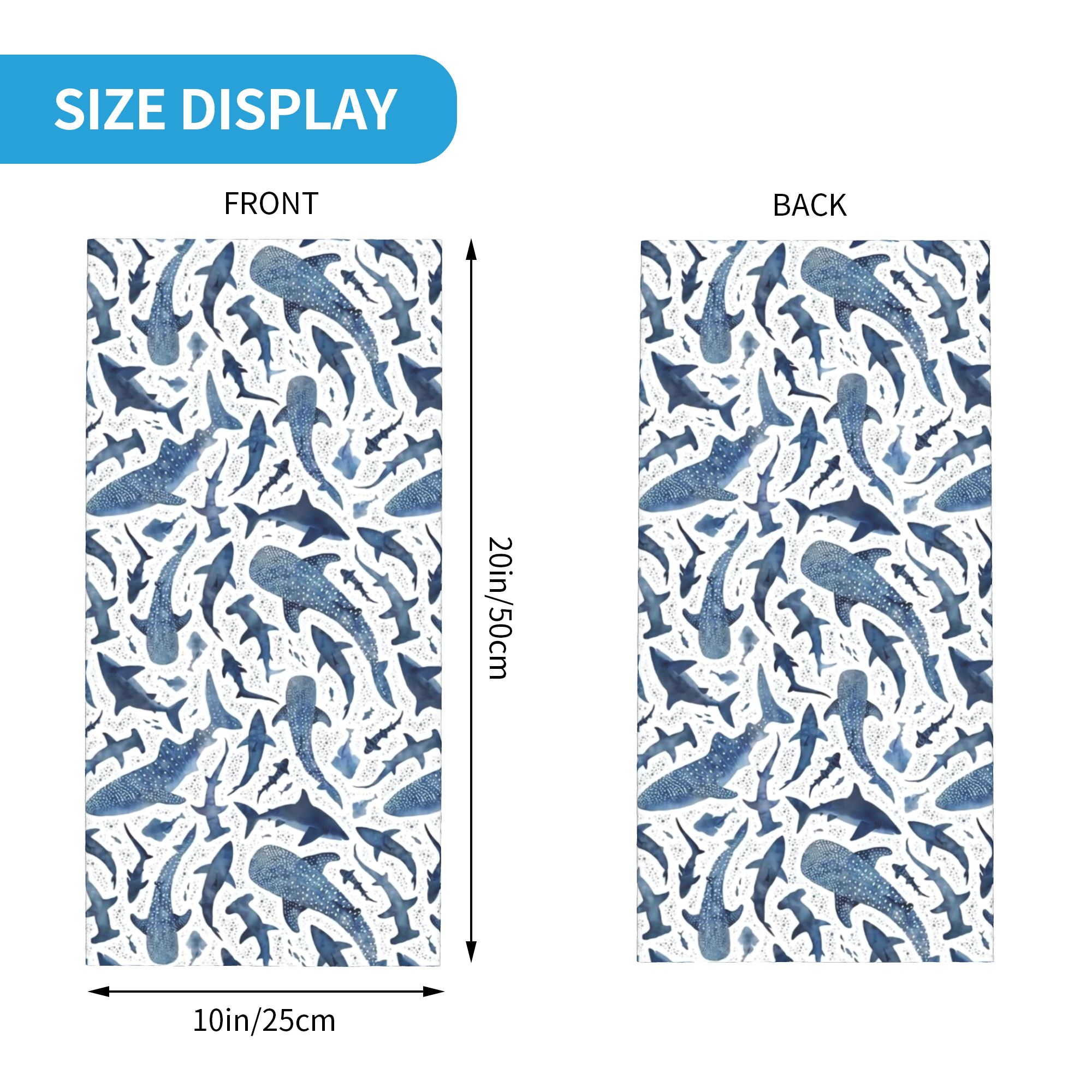 Custom Blue Watercolour Shark  – Neck Gaiter Face Cover recenzja i cena