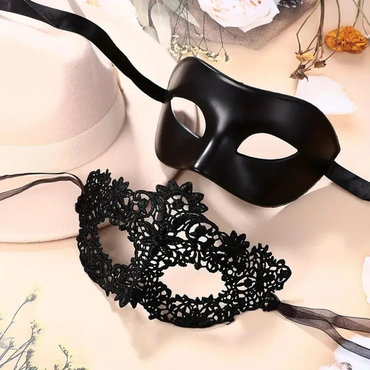 2pcs Elegant Black Lace Masque – Black Face Mask Pack recenzja i cena