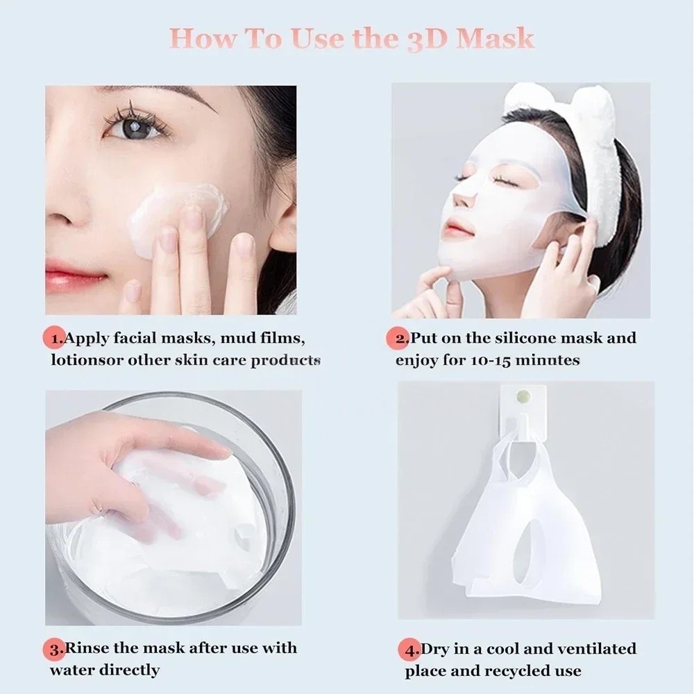 1/2PCS 3D Reusable Wrinkle Smo – Silicone Mask Bracket recenzja i cena