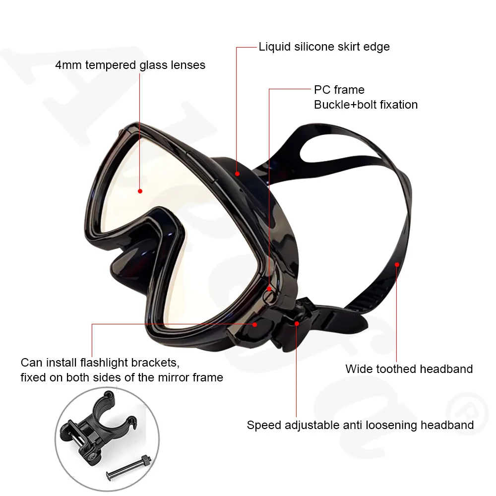 Scuba Diving Mask with flashli – Silicone Mask Bracket recenzja i cena